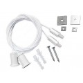 Suspensión Universal Blanca con rosca y cable 4m para perfil LED, pack 2ud