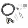 Suspensión Universal Cromada con rosca y cable 4m para perfil LED, pack 2ud
