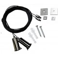 Suspensión Universal Negra con rosca y cable 4m para perfil LED, pack 2ud