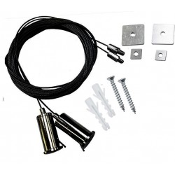 Suspensión Universal Negra con rosca y cable 4m para perfil LED, pack 2ud