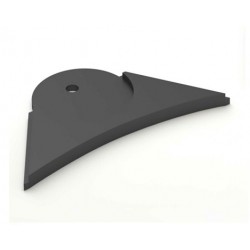 Tapa Final Perfil Redondo aluminio Negro 19,7mm con reflector PR2015AN
