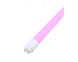 Tubo T8 LED 1200mm 18W Rosado Especial Carnicerias, conexión 1 lado
