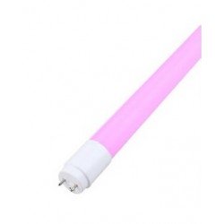 Tubo T8 LED 1200mm 18W Rosado Especial Carnicerias, conexión 1 lado