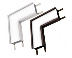 Unión en L para Luminaria lineal Empotrar LED Blanco ó Negro