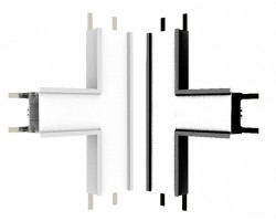 Unión en T para Luminaria lineal Empotrar LED Blanco ó Negro