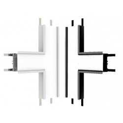 Unión en T para Luminaria lineal Empotrar LED Blanco ó Negro