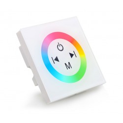 Controlador Táctil para tira LED Blanco para empotrar en cajetín universal