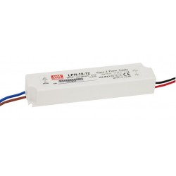 Fuente alimentación LED Voltaje constante IP67 18W 12VDC MEAN WELL