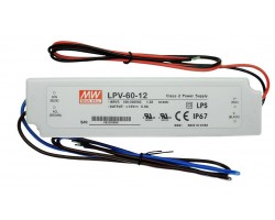 Fuente alimentación LED Voltaje constante IP67 60W 12VDC MEAN WELL