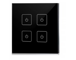 Mando Pared para controlador tira LED Monocolor RF 4 Zonas Negro