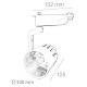 Foco Carril Monofásico LED COB 30W 35º Blanco