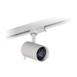 Foco Cámara de seguridad IP HD720P H.264 con ranura SD con conector Carril Trifásico Blanco