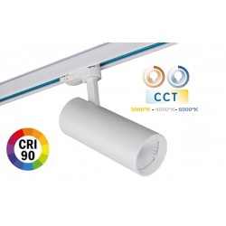 Focos carril Trifásico LED COB MD16 20W Blanco, CCT Seleccionable CRI90