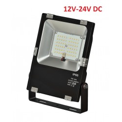 Foco LED exterior PRO 12V-24V DC 30W IP65 Negro