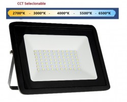Foco Proyector LED exterior Slim IPAD Negro 50W IP65 SMD CCT Seleccionable