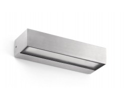 Aplique LED exterior IP65 superficie pared 16W 900Lm Aluminio Pulido