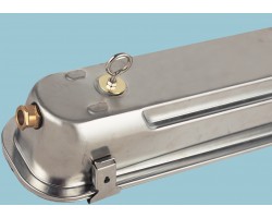 Pantalla estanca INOX para 1 tubo LED de 600mm, conexión 1 lado