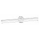 Aplique Baño cromado 120cm 12w Luz Cálida IP44, para paerd