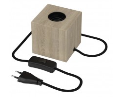 Lámpara Sobresmesa E27 CUBE Madera
