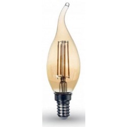 Lámpara LED Vela Gold Flama E14 4W Filamento 1800ºK