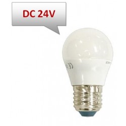 Lámpara LED Esferica E27 24V DC 5W Opal