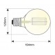 Lámpara LED Globo 125mm Gold E27 3,5W Filamento 1800ºK Filamento ZZ regulable