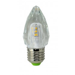 Lámpara LED Vela clara Cristal Diamante E27 4W