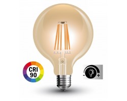 Lámpara LED Globo 125mm Gold E27 7W Filamento 2500ºK CRI90 Regulable