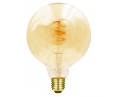 Lámpara LED Globo 95mm Gold E27 4W 2200ºk Filamento Espiral Vertical