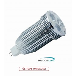 Lámpara LED MR16 9W Blanca Fría, Bridgelux L