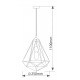 Lámpara Colgante Vintage estructura metálica blanca Diamante con pantalla y p/lampara E27 con cable y florón