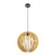 Lámpara Colgante Vintage Globo Madera Natural con p/lampara E27, cable y florón
