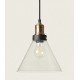Lámpara Colgante Vintage Copa Cristal con p/lampara E27, cable y florón