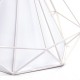 Lámpara Colgante Vintage estructura metálica blanca Diamante con pantalla y p/lampara E27 con cable y florón