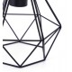 Lámpara Colgante Vintage estructura metálica Negra Diamante con p/lampara E27, cable y florón