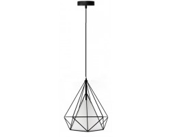 Lámpara Colgante Vintage estructura metálica Negra Diamante con pantalla y p/lampara E27 con cable y florón