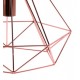 Lámpara Colgante Vintage estructura metálica Oro Rosa Diamante con p/lampara E27, cable y florón