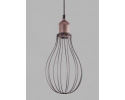 Lámpara Colgante Vintage estructura metálica Oval E27 con cable y florón