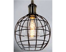 Lámpara Colgante Vintage estructura metálica redonda E27 con cable y florón