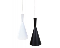 Lámpara Colgante Vintage Metálica Modelo 01Eco con p/lampara E27, 1,5 mts cable y florón, Blanco ó Negro