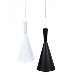 Lámpara Colgante Vintage Metálica Modelo 01Eco con p/lampara E27, 1,5 mts cable y florón, Blanco ó Negro