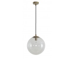 Lámpara Colgante Vintage Globo Cristal con p/lampara E27 Dorado, cable y florón