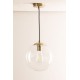Lámpara Colgante Vintage Globo Cristal con p/lampara E27 Dorado, cable y florón