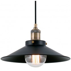Lámpara Colgante Vintage Plato Metal con p/lampara E27, cable y florón