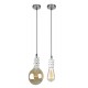 Portalámparas INDUSTRIAL C2 Niquel E27 con 1,80 mts. cable y florón