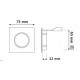 Foco fijo cuadrado 75x75mm empotrar para Lámpara GU10/MR16, Níquel Mate, Cuero, Titanio ó Cromo