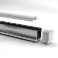 Perfil Aluminio Superficie 17x15mm. para tiras LED, barra de 3 Metros - completo-