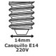 Lámpara LED Vela Gold E14 2W Filamento 2200ºK