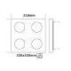 Foco basculante cuadrado empotrar Aluminio texturizado, para 4 Lámparas AR111/QR111
