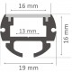 Perfil Redondo aluminio anodizado Negro 19mm para tiras LED, barra 2 Metros
